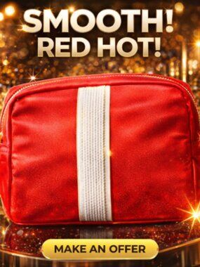 Matrix SoColor Red Small Zip Makeup Bag NWT Cosmetic Pouch 6x 6x 1.5